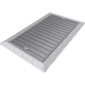 Rohožka Ocelová rohož Škrabák 1000 x 500 mm v náběhovým rámu