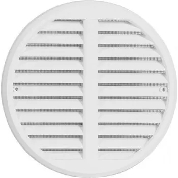 Větrací mřížka Větrací mřížka kruhová 125 x 160 mm, se síťovinou, krytka stavitelná, bílá, HACO 0415