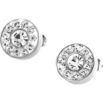 Náušnice Ocelové náušnice s větším kamenem uprostřed a menšími kolem