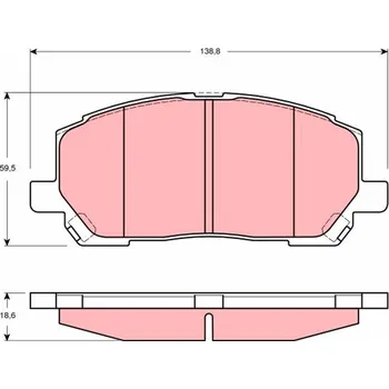Brzdová destička Sada brzdových destiček, kotoučová brzda TRW GDB3286