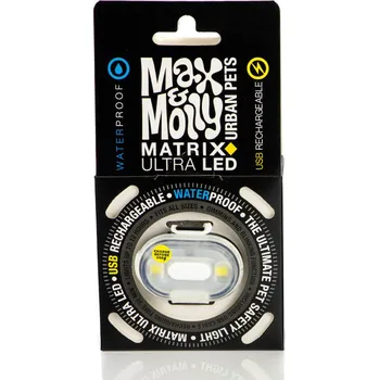 Obojek pro psa MAX MOLLY Blikačka na obojek Matrix Ultra Barva těla: Černo-bílá