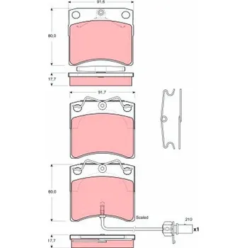 Brzdová destička Sada brzdových destiček, kotoučová brzda TRW GDB1368
