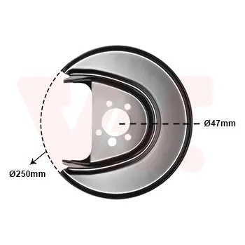 Brzdový kotouč Ochranný plech proti rozstřikování, brzdový kotouč VAN WEZEL 5814373