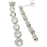 Zlatnictví Helios Stříbrné dlouhé náušnice se zirkony