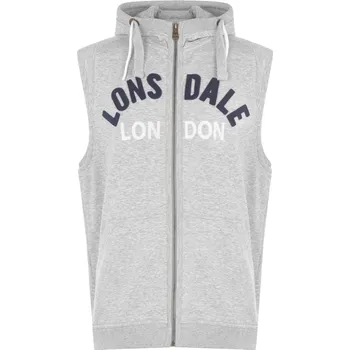 Pánská vesta pánská vesta LONSDALE - GREY MARL - S (Lonsdale Box Sleeveless Mens Hooded Top)