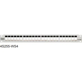 Patch panel 4S255-WS4 Patch panel pro 24 STP nebo UTP modulů LevitonQuickPort Atlas-X1 a eXtreme, 1RU, bílý