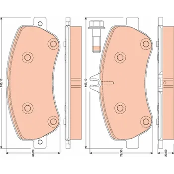 Brzdová destička Sada brzdových destiček, kotoučová brzda TRW GDB1798