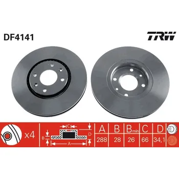 Brzdový kotouč Brzdový kotouč TRW DF4141