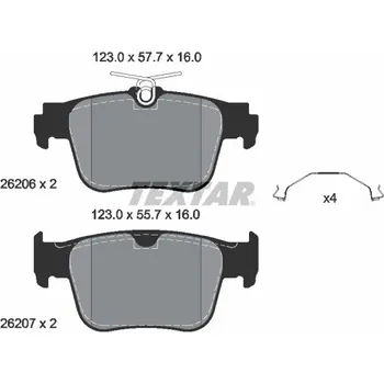 Brzdová destička Sada brzdových destiček, kotoučová brzda TEXTAR 2620601