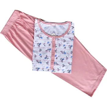 Dámské pyžamo C-Lemon Dámské pyžamo krátké s 3/4 nohavicemi - Markéta Barva: Lososová, Velikost: 3XL