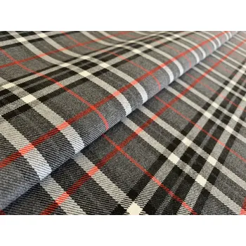 Kostýmová látka kostka, šedá