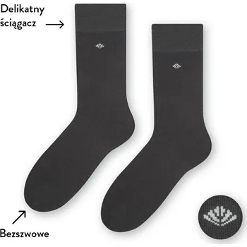 Pánské ponožky Černé pánské hladké bavlněné ponožky Art. 056 I097, GRAPHITE - PRESSURE FREE Velikost: 45/47