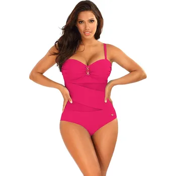 Oblečení a móda Dámské jednodílné plavky S8030D1-2d tm. růžové - Self 42E