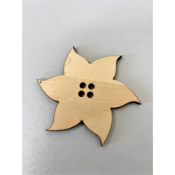 Nástroj na niť a příze Dřevěný dekorační knoflík květina