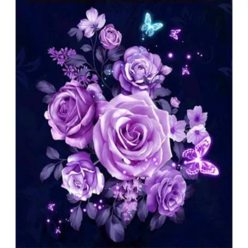 Diamantové malování Gaira® Diamantové malování Růže s motýly D0169