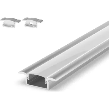 Dekorativní svítidlo GREENLUX SET-PROFIL (F) SR/ML 2m - sestava profilu, difuzoru a koncovek