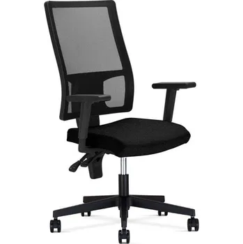Kancelářská židle TAKTIK MESH, černé síťované opěradlo, potah sedáku černý