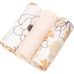 T-TOMI BIO Bamboo Diapers látkové pleny Flowers 70x70 cm 3 ks