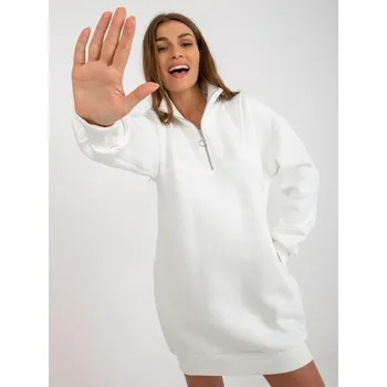 Dámská mikina Dámské šaty s kapucí basic oversize ZITA ecru