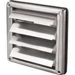 Větrací žaluzie nerezová s přírubou Ø 125 mm, 180 x 180 mm