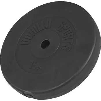 Gorilla Sports Činkový kotouč z plastu, výplň cement, 15 kg