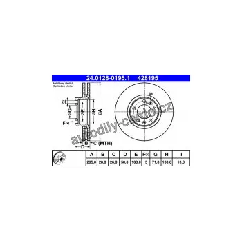Brzdový kotouč Brzdový kotouč ATE 24.0128-0195 (AT 428195)