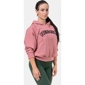 Dámská mikina Nebbia Iconic Hero mikina s kapucí 581 old rose M