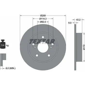 Brzdový kotouč Brzdový kotouč TEXTAR 92308303