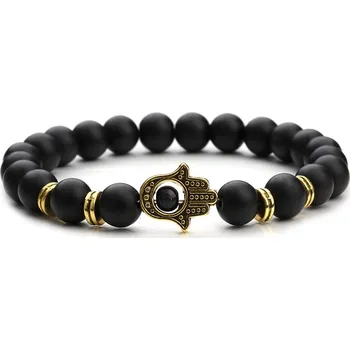 Náramek Achátový náramek Ruka Fatimy, Gold