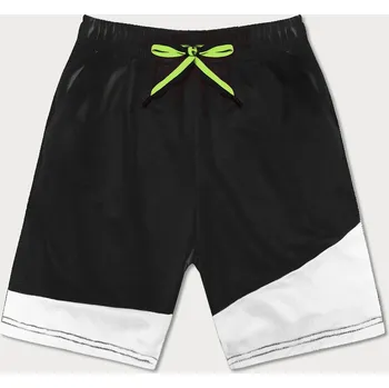 Pánské kraťasy Černé dvoubarevné pánské kraťasy (8K930-3) odstíny bílé XL