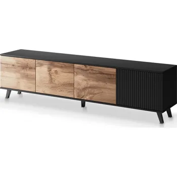 Televizní stolek TV stolek RANDOM 200 cm dub wotan/černý