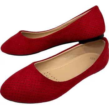 Dámské baleríny Style Dámské červené baleríny Barva: Červená, Velikost: 38
