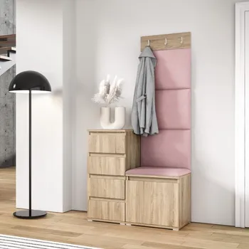 Předsíňová stěna Předsíňová stěna Emi 36 - sonoma Barva panelů: Pastelová růžová - Trinity 19