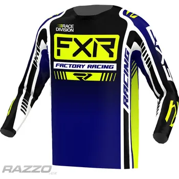 Cyklistické oblečení Pánský MX dres FXR Clutch Pro MX Jersey Midnight HiVis White 2023 XS