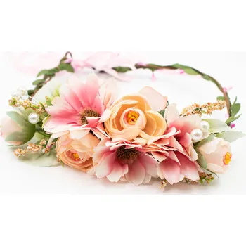 Čelenka Květinová čelenka Meruňková Romantička