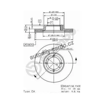 Brzdový kotouč Brzdový kotouč BREMBO 09.6709.10 - TOYOTA