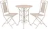 Zahradní sestava Třídílný ocelový vintage bistro set židle 38,5 x 52 x 92,5 cm 2 ks + stůl 60 x 76 cm bílý