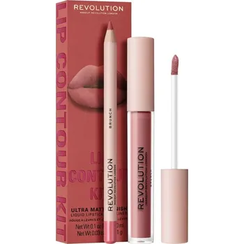 Rtěnka Makeup Revolution Lip Contour Kit Brunch sada na rty 2 ks