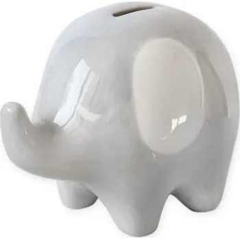 Pokladnička Slon pokladnička keramika 14cm šedá