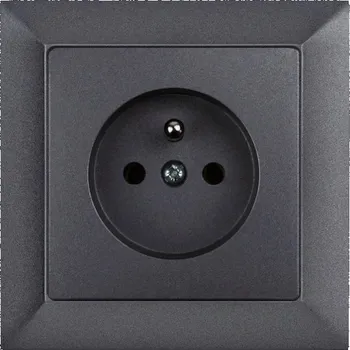 Stavebniny Timex Zásuvka OPUS premium grafit - kompletní