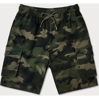 Pánské kraťasy Pánské maskáčové kraťasy v khaki barvě (8K282-29) odstíny zelené XXL