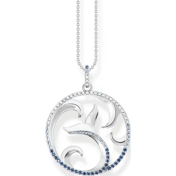 Náhrdelník THOMAS SABO náhrdelník Tail fin and wave with blue stones KE2145-644-1