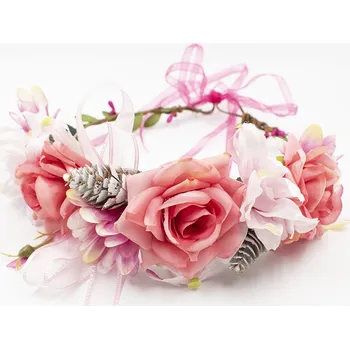 Čelenka Květinová čelenka Lesní Růženka