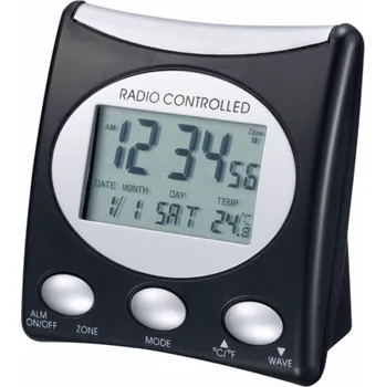 Budík TECHNOLINE WT 221-T černý - rádiem řízený, vnitřní teplota