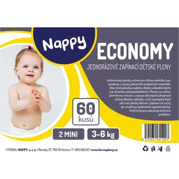 jednorázová plena NAPPY Economy 2 Mini 3-6 kg 60 ks
