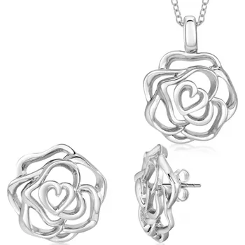 Souprava šperků SOFIA stříbrný set náušnice, přívěsek a řetízek DOZHJX-EGA+DOZHJX-PGL