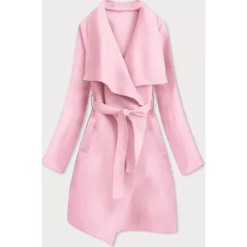 Dámský kabát Minimalistický dámský kabát v pudrově růžové barvě (747ART) odstíny růžové uni velikost