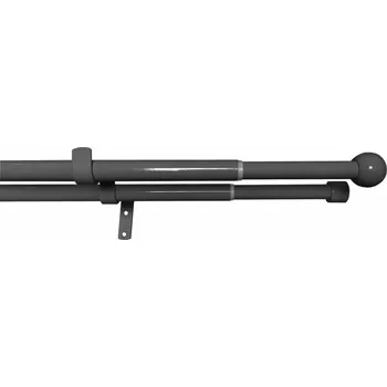 Garnýž Dvojitá zácl.souprava roztaž.KOULE 16/19mm, 120-230cm, černý nikl,bez krouž 7173-04484