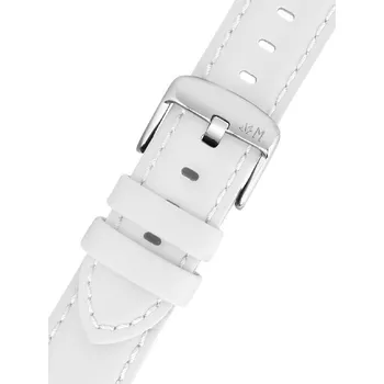 Řemínek na hodinky Kožený řemínek Morellato Capri 5761D82.017 M, bílý, recyklovaný materiál - 18 mm