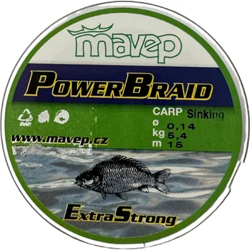 Rybářská šňůra Mavep Powerbraid potápivá pletenka 15 m Průměr: 0,14 mm - 5,4 kg